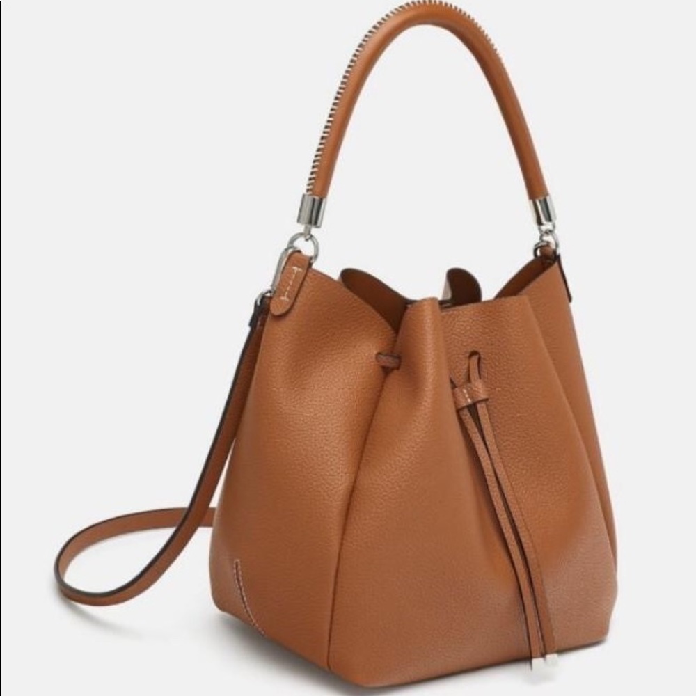 Zara Bucket Bag with Topstitched Handle